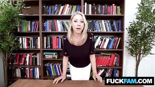 Stepmom Blows Underneath Table