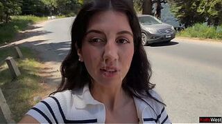 Maniac screwed a cutie in the bushes and cummed on her face for a public walk with goo - Cumwalk