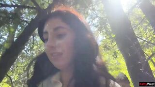 Maniac screwed a cutie in the bushes and cummed on her face for a public walk with goo - Cumwalk