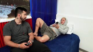 My stepson's lascivious ally is caught masturbating and I give him a hand
