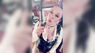 Latex Schoolgirl Tina Snua Smokin' A Cigarette From Her Mum's Packet