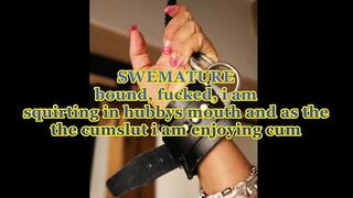 Swemature banged bound up in hotel room, fountain climax in chap's throat, swallowing cum