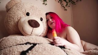Delightsome big beautiful woman Bangs Her Large Teddybear