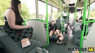 MATURE4K. Hawt and oozing sex in the bus