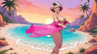 Hawt Large Boob MILFs at Beach