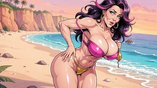 Hawt Large Boob MILFs at Beach