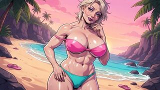 Hawt Large Boob MILFs at Beach