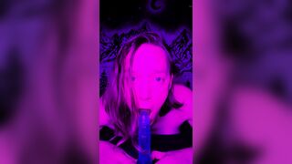 Wyrd Kaleigh sucks on her fresh toy