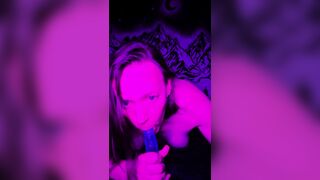 Wyrd Kaleigh sucks on her fresh toy
