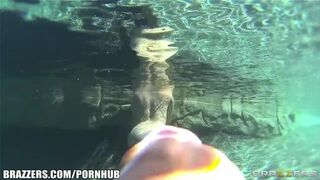 Curvy Latin babe Diamond Kitty is drilled hard in her butt in the pool