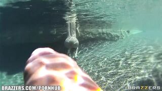 Curvy Latin babe Diamond Kitty is drilled hard in her butt in the pool