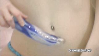 Breasty brunette hair Megan Loxx screwing her fresh vibrator