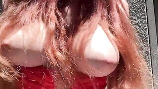 European Stepmom Artemisia Love making her titties bounce lengthy hair fetish outside