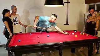 The angels wanted to learn how to play pool, and we taught 'em how to hold the cue stick.