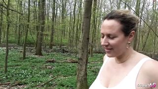 Male Entice German Curvy big beautiful woman Aged Kathy Unfathomable to Suck His Rod at Public Place