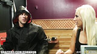 Breasty blond whore Brooke Fox is dominated by hard knob