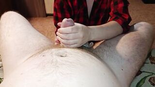 Stepmom chooses which pants are most excellent suited for stroking my penis and cum
