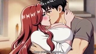 Large breasts stepmom enticed by stepson in kitchen
