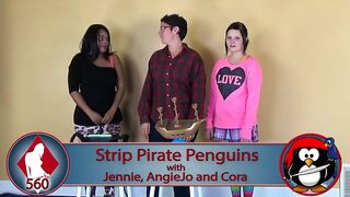 3 amateurs are playing a Undress Pirate Penguins game