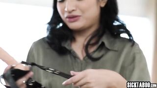 Tiny Oriental teen Avery Ebony gets screwed by nasty large butt lesbo mother I'd like to fuck