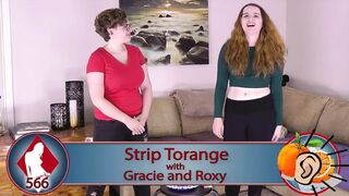 The gals take turns naming items until one falters, losing a piece of clothes