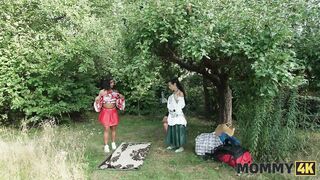 MOMMY4K. Aged brunette hair Valentina Sierra rubs her biggest titties on the lengthy Italian dick in public