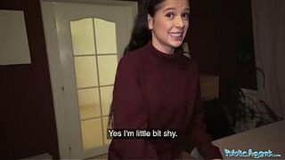 Cheating girlfriend leaves party for POV try-out with stranger - Public Agent