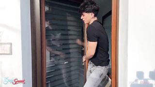 Golden-haired Horny Wife Seduces Shy Antenna Stud and Gets Drilled Hard