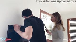 Golden-haired Horny Wife Seduces Shy Antenna Stud and Gets Drilled Hard