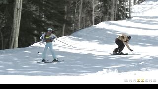 Hawt golden-haired skier Jessica Nyx gives her BF an excellent suck & screw