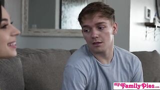 Brunette hair Aria Valencia Seduces Stepbro Then Takes Unfathomable Creampie In Reverse Cowgirl