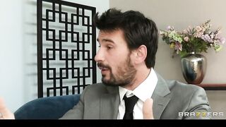 Hot large-tit brunette hair Diana Prince screws her financial adviser