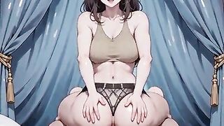 Contortionist Tranny woman schlong teases lover's overweight twat Anime AI-Generated.