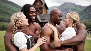 Spa BBC!!!! "Capítulo 4" ((Norwegian Beauties)) Nice-looking blond cuties large cunts and doxies having interracial sex, getting their booties and twats pounded by large ebony weenies and creampie [AI Generated]
