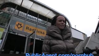 PublicAgent Short Beauty gets banged by ticket inspector