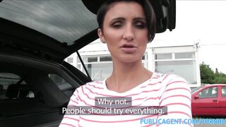 PublicAgent Short haired brunette hair mother I'd like to fuck bent over and screwed
