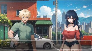 Bluring the walls ROMANCE Anime Game Ep.1 My GF expose her FLAWLESS BUTT in the STREET !