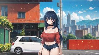 Bluring the walls ROMANCE Anime Game Ep.1 My GF expose her FLAWLESS BUTT in the STREET !