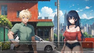 Bluring the walls ROMANCE Anime Game Ep.1 My GF expose her FLAWLESS BUTT in the STREET !