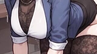 Waifu Secretary POV – Red Underware & Hair Multiformity Office Close-Up Screwing