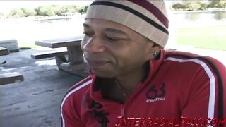 Golden-haired tourist gets drilled by a huge ebony schlong!