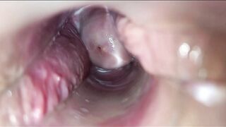Palpitating climax inside twat