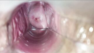 Palpitating climax inside twat