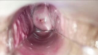 Palpitating climax inside twat