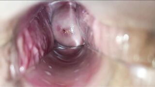 Palpitating climax inside twat