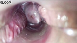 Palpitating climax inside twat