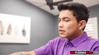 Hot stepmom Izi Blu Sky drank large rod and enjoyed coarse sex
