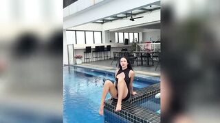 Mini Suit, Naked Legs, Roof Top Pool