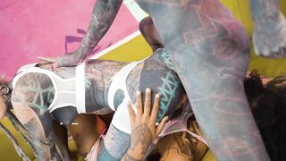 Hardcore threesome Anal Bang with Intensive Anal Climax