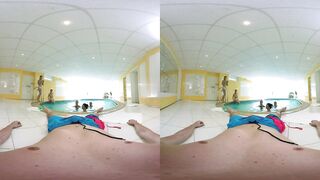 VR BANGERS-Five Insane Sexy Cuties Bang And Suck In The Sauna